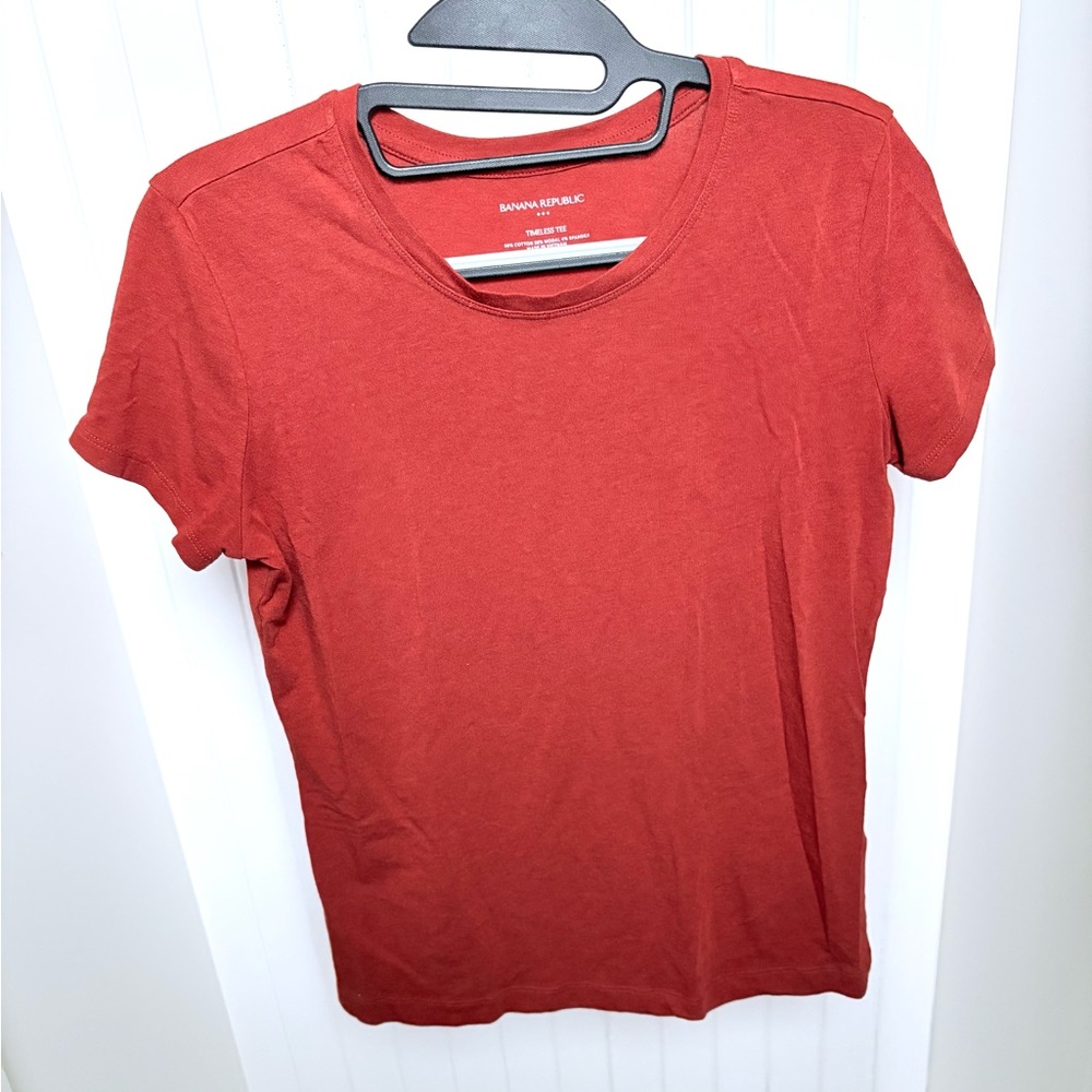Banana Republic Crew Neck T-Shirt Red Orange